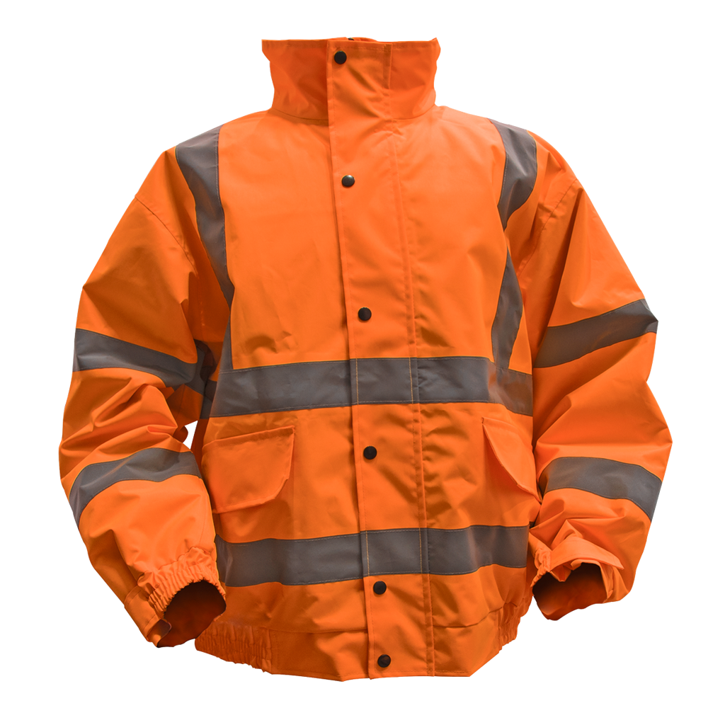 Worksafe&#174; Hi-Vis Orange Jacket with Quilted Lining, Elasticated Waist & Cuffs - Large