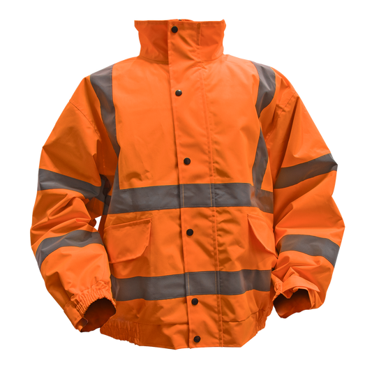 Worksafe&#174; Hi-Vis Orange Jacket with Quilted Lining, Elasticated Waist & Cuffs - Large