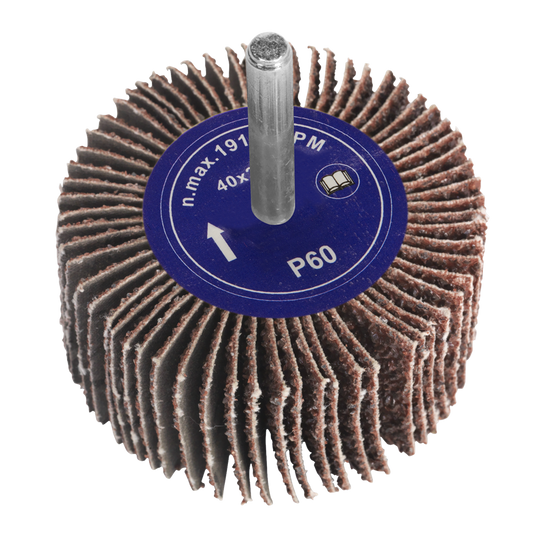 Abrasive Flap Wheel &#216;40 x 20mm 60Grit 6mm Shaft