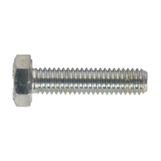 8.8 Zinc Plated HT Setscrew M6 x 25mm, DIN 933 - Pack of 50