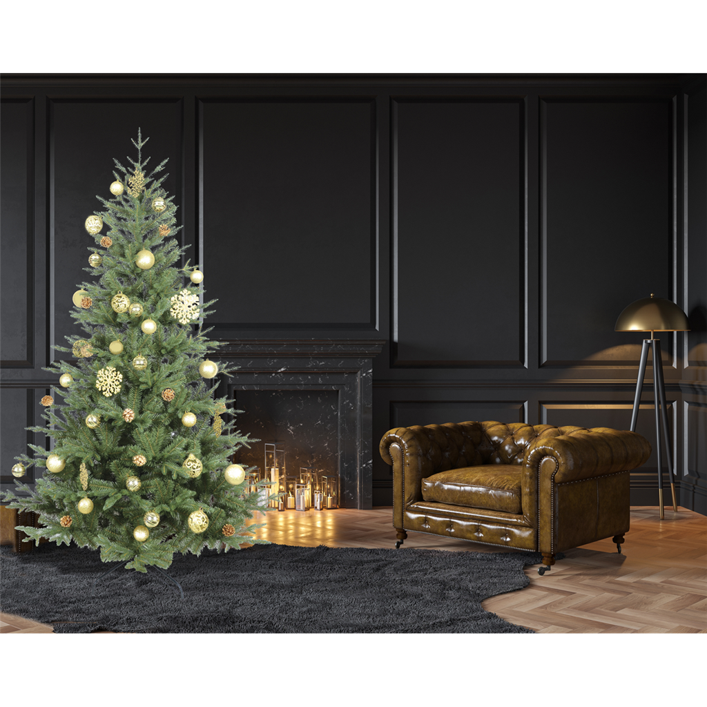 Dellonda Artificial 7ft/210cm Hinged Christmas Tree with 1000+ PE/PVC Tips - DH46