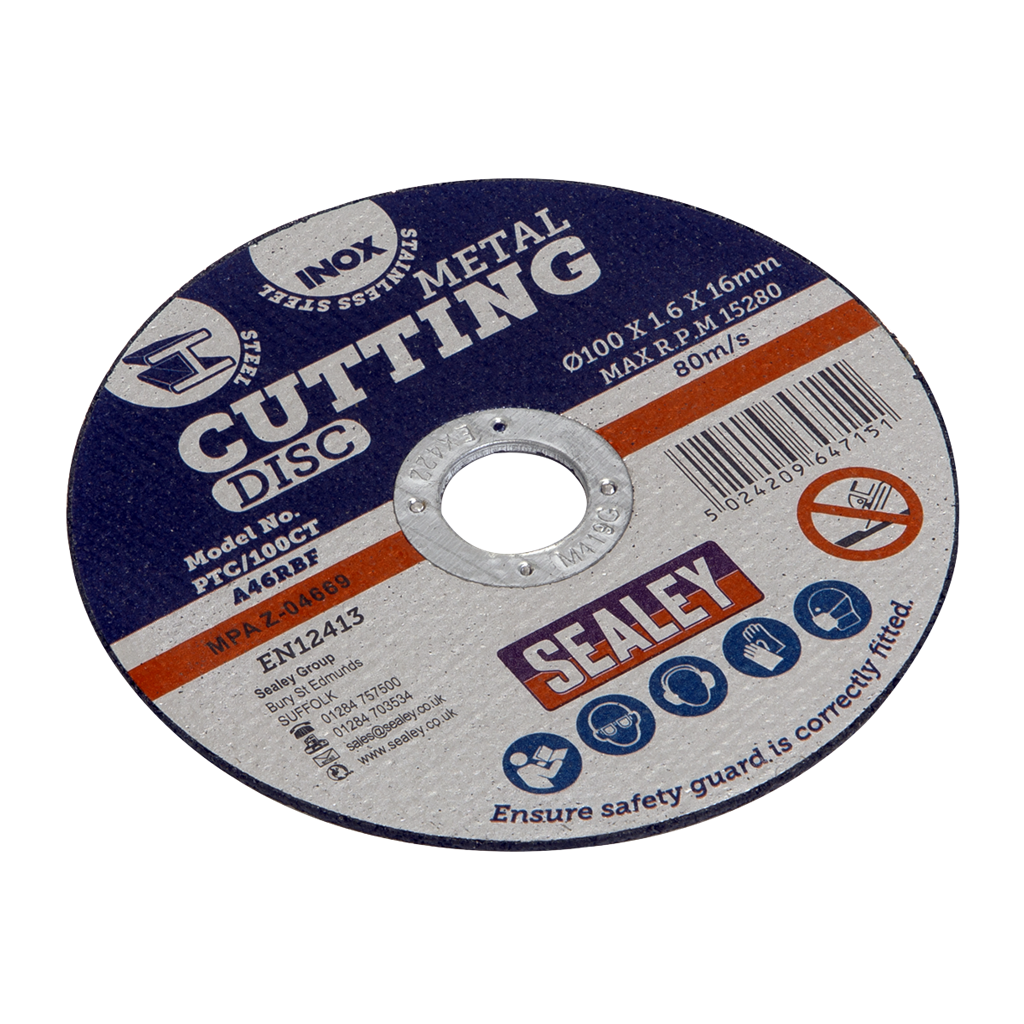 100 x 1.6mm Cutting Disc 16mm Bore - Pack of 50