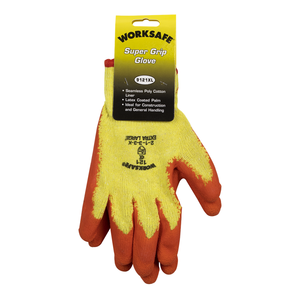 Worksafe&#174; Super Grip Knitted Gloves with Latex Palm, X-Large - Pair