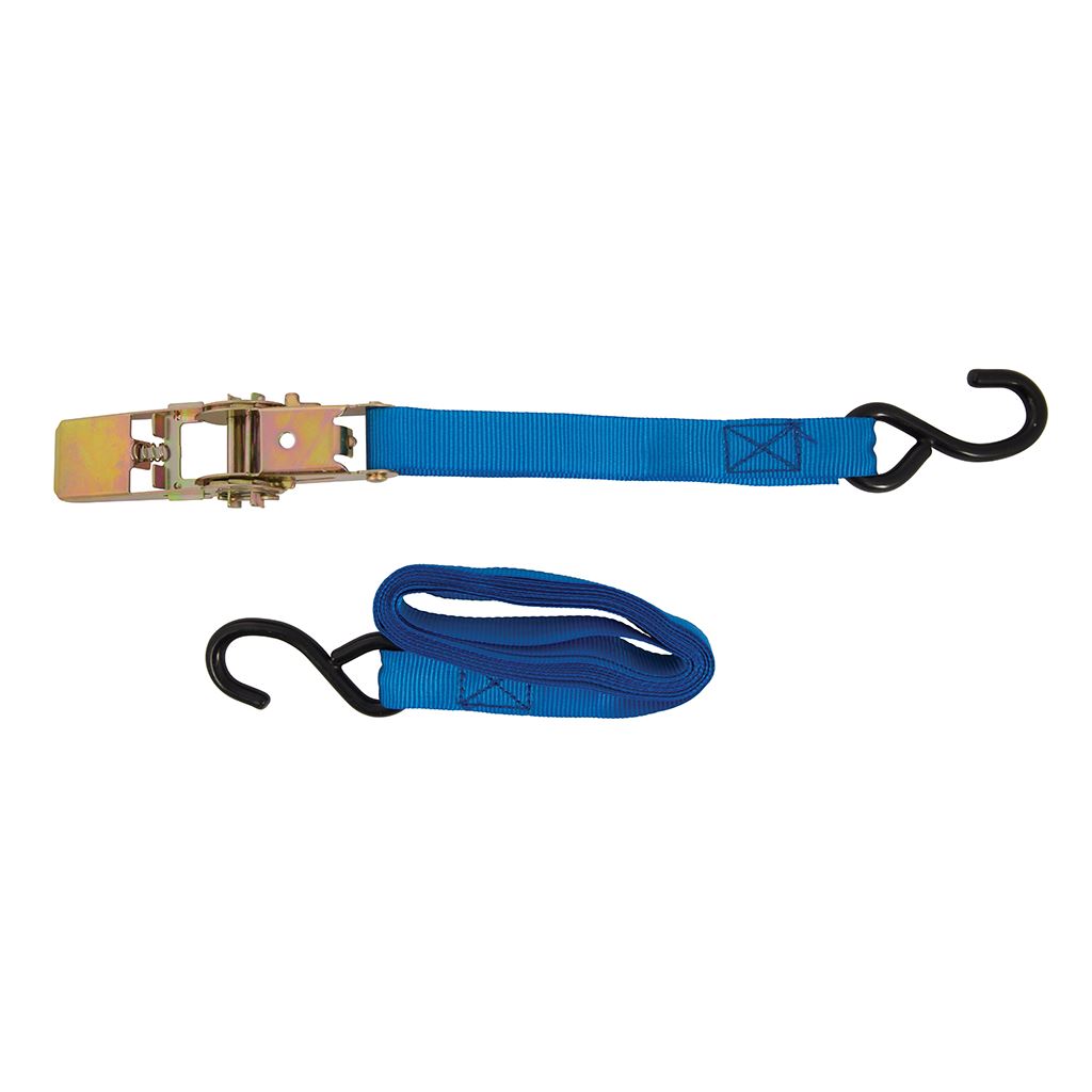 Silverline Ratchet Tie Down Strap S-Hook - 4.5m x 25mm - Rated 250kg Capacity 500kg