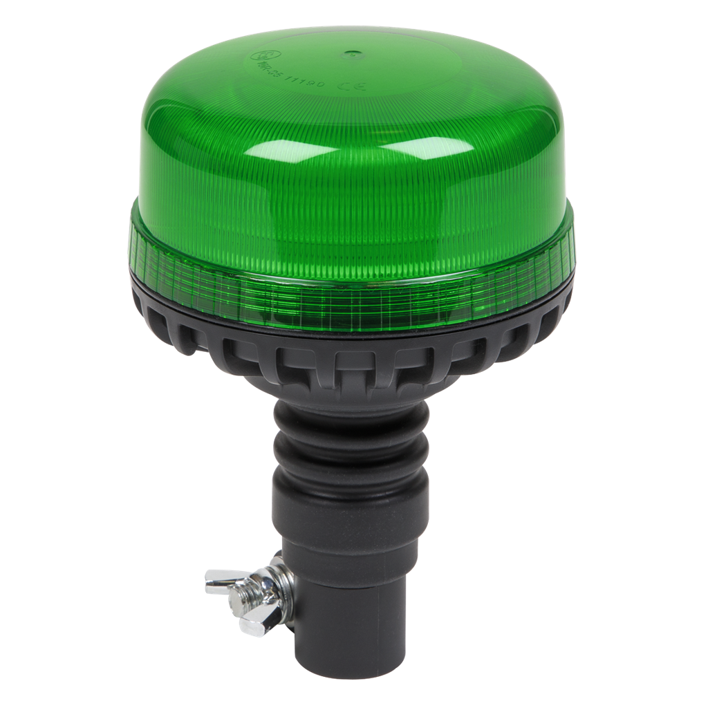 Warning Beacon with Flexible Spigot Fixing SMD LED 12/24V - Green