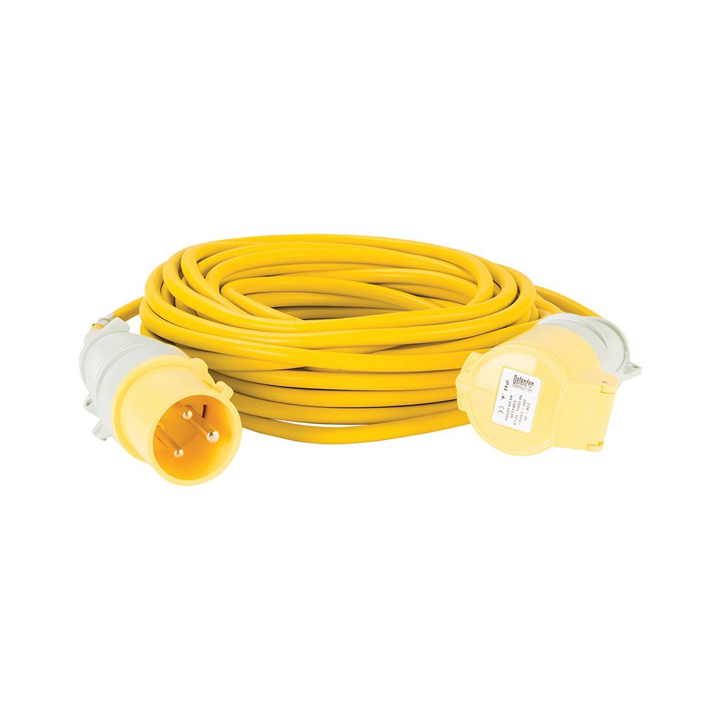 Defender Extension Lead Yellow 2.5mm2 32A 14m - 110V