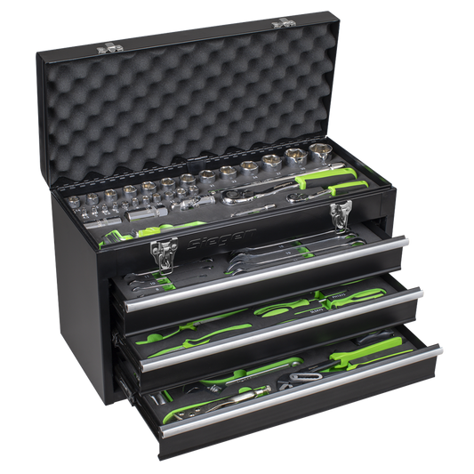 Siegen Portable Tool Chest 3 Drawer with Tool Kit 98pc