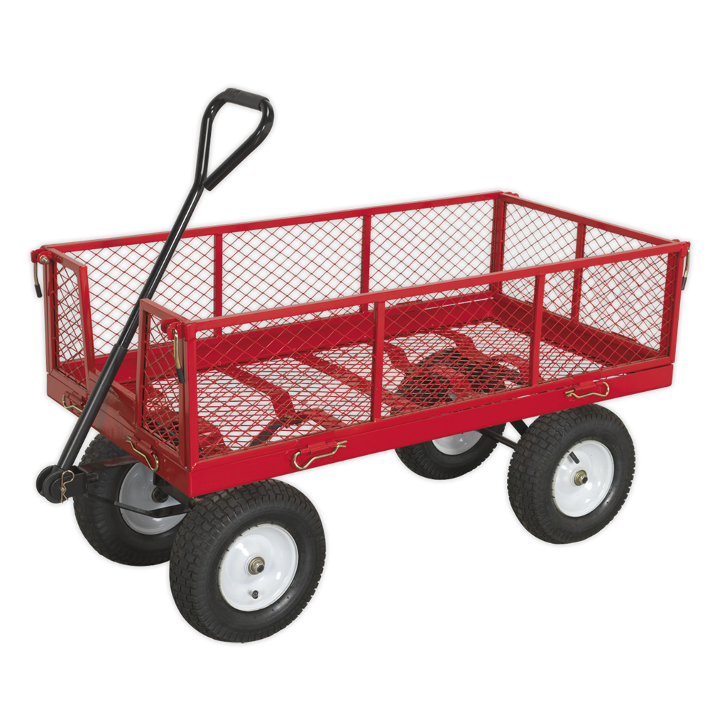 Platform Truck with Sides Pneumatic Tyres 350kg Capacity