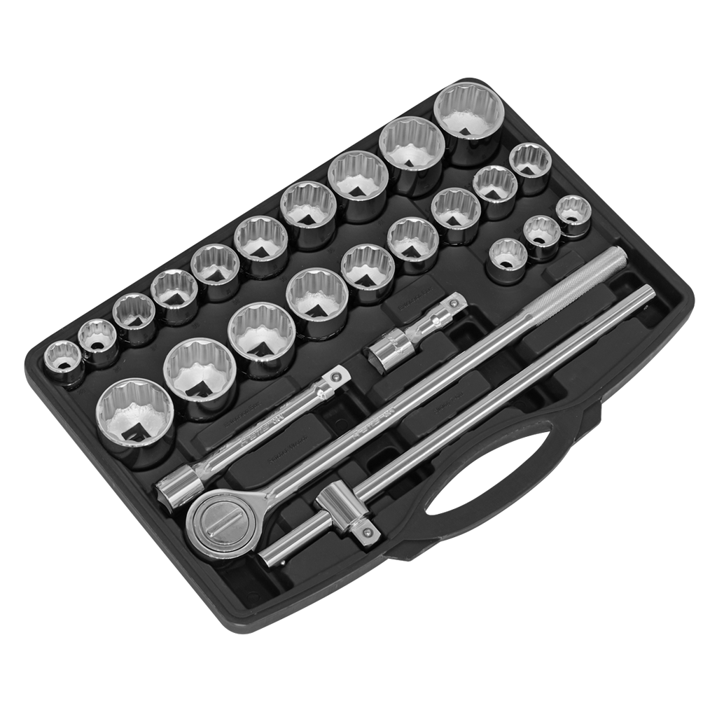 Premier Metric/Imperial Socket Set 3/4"Sq Drive 12-Point 26pc