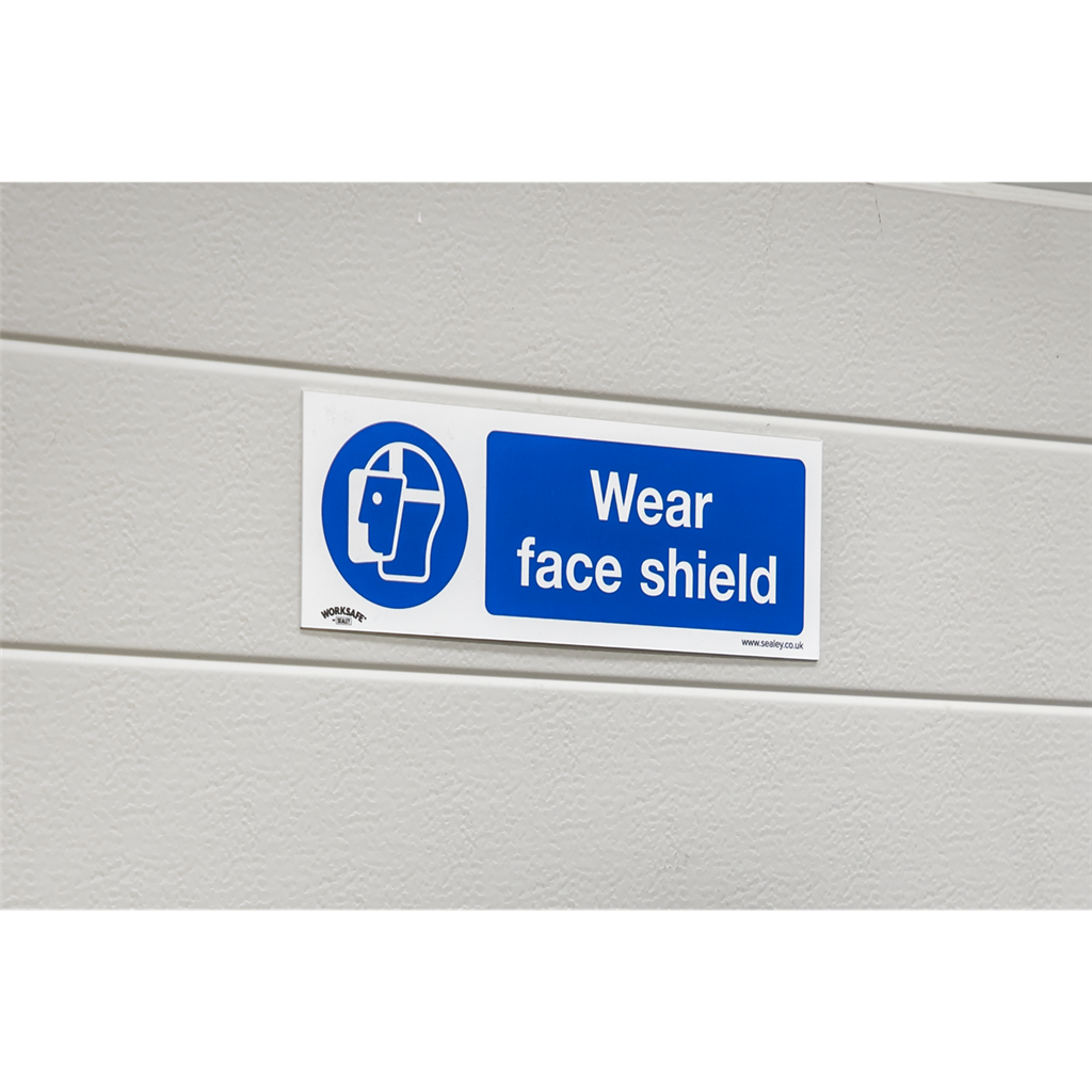 Worksafe&#174; Wear Face Shield Safety Sign - Self-Adhesive Vinyl