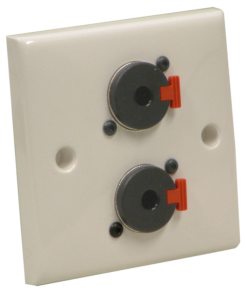 Wall Plate With 2 x Neutrik Locking Jack Sockets (NJ3FP6C)