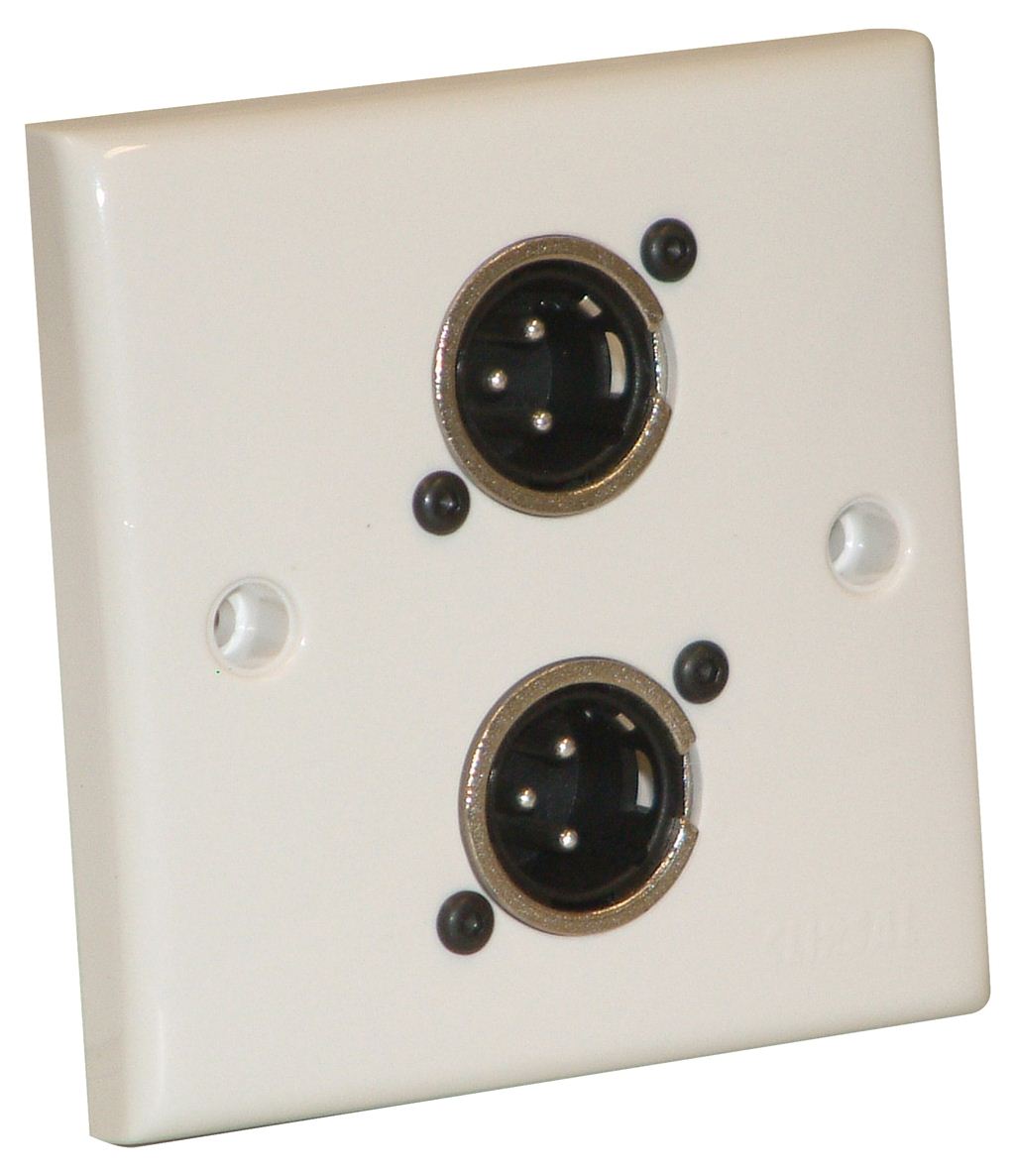 Wall Plate with 2 x Neutrik 3 Pin Male XLR Socket (NC3MDL1)