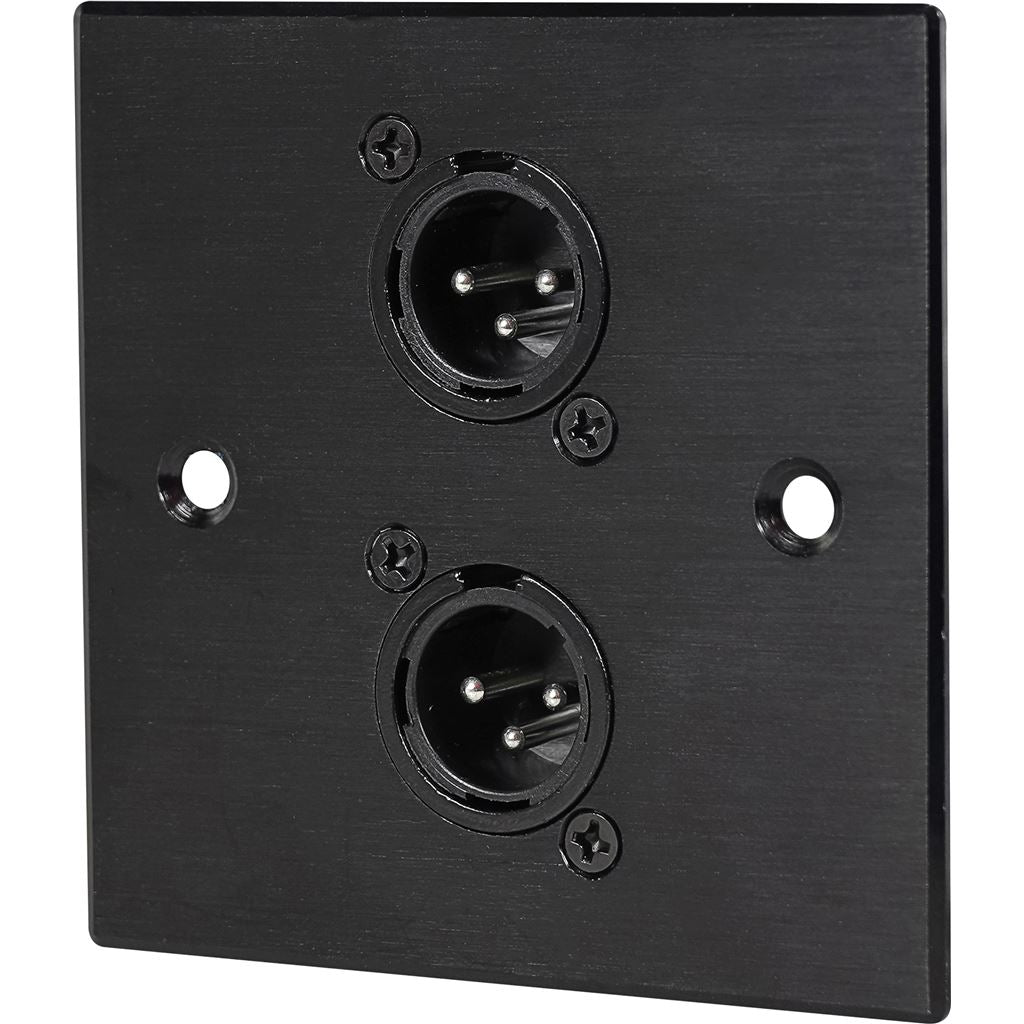 2 x Male XLR Wall Plate