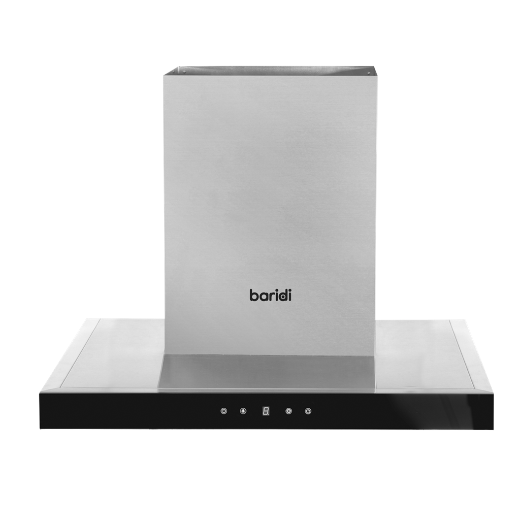 Baridi T-Shape Chimney Cooker Hood with Carbon Filters 60cm - Stainless Steel