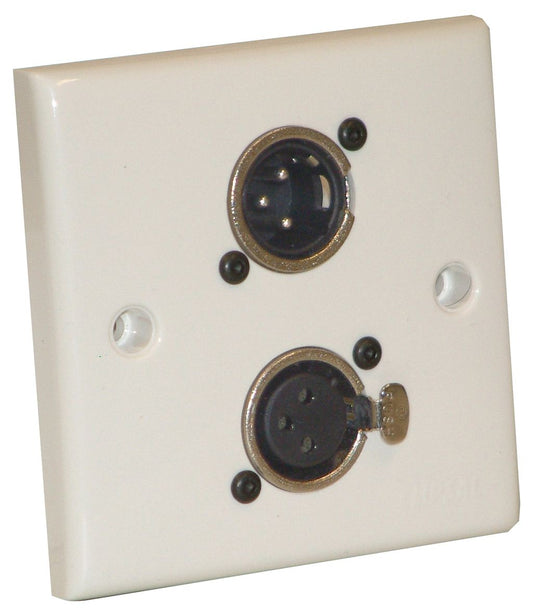 Wall Plate With 1 x Neutrik 3 Pin Male Socket and 1x Neutrik Female XLR Socket (NC3FDL1 & NC3MDL1)