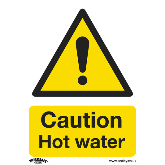 Worksafe&#174; Caution Hot Water Safety Sign- Rigid Plastic