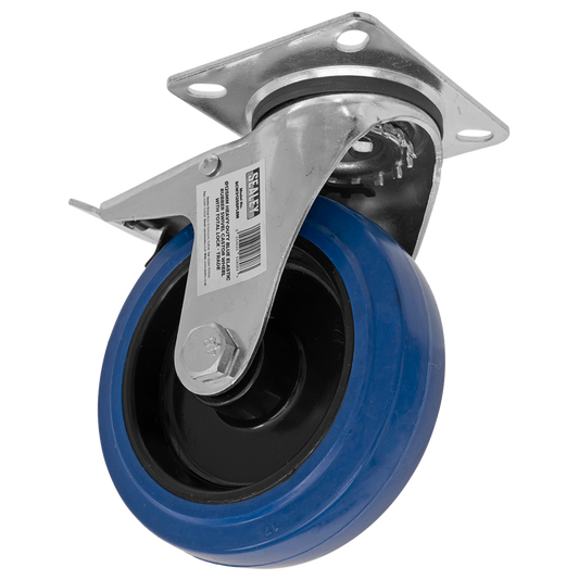 125mm Castor Wheel with Swivel Plate & Total Lock