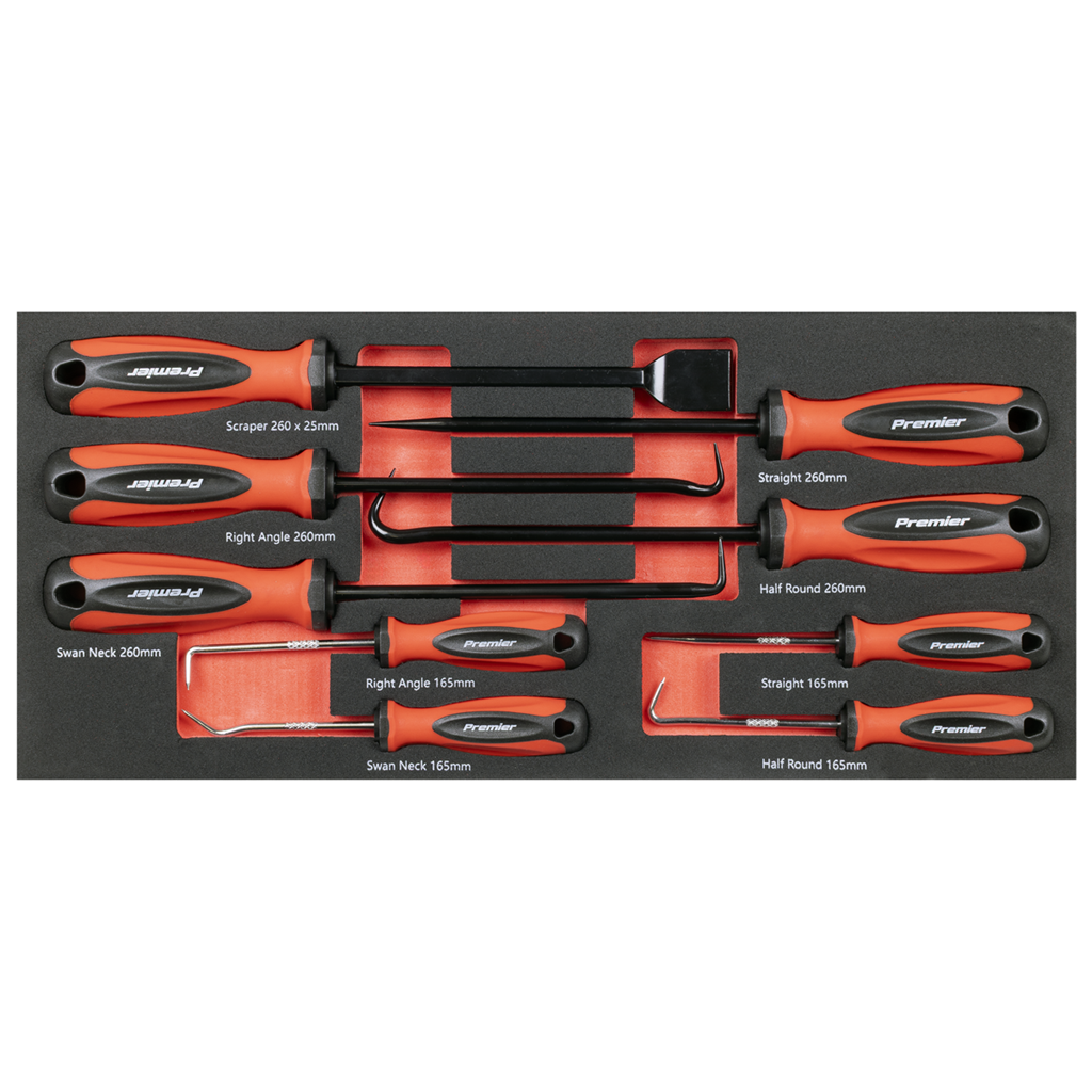 Premier Scraper & Hook Set with Tool Tray 9pc