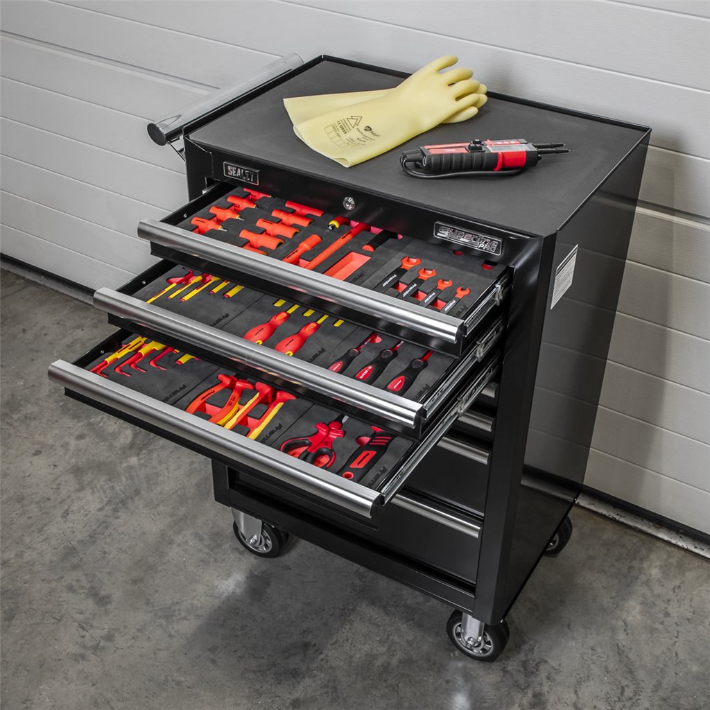 63pc Insulated Tool Kit with 7 Drawer Rollcab