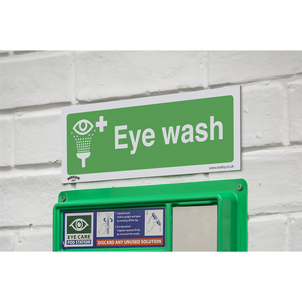 Worksafe&#174; Eye Wash Safety Sign - Rigid Plastic