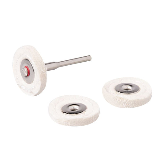 Silverline Rotary Tool Loose Leaf Buffing Wheel Kit 4pce - 25mm Dia