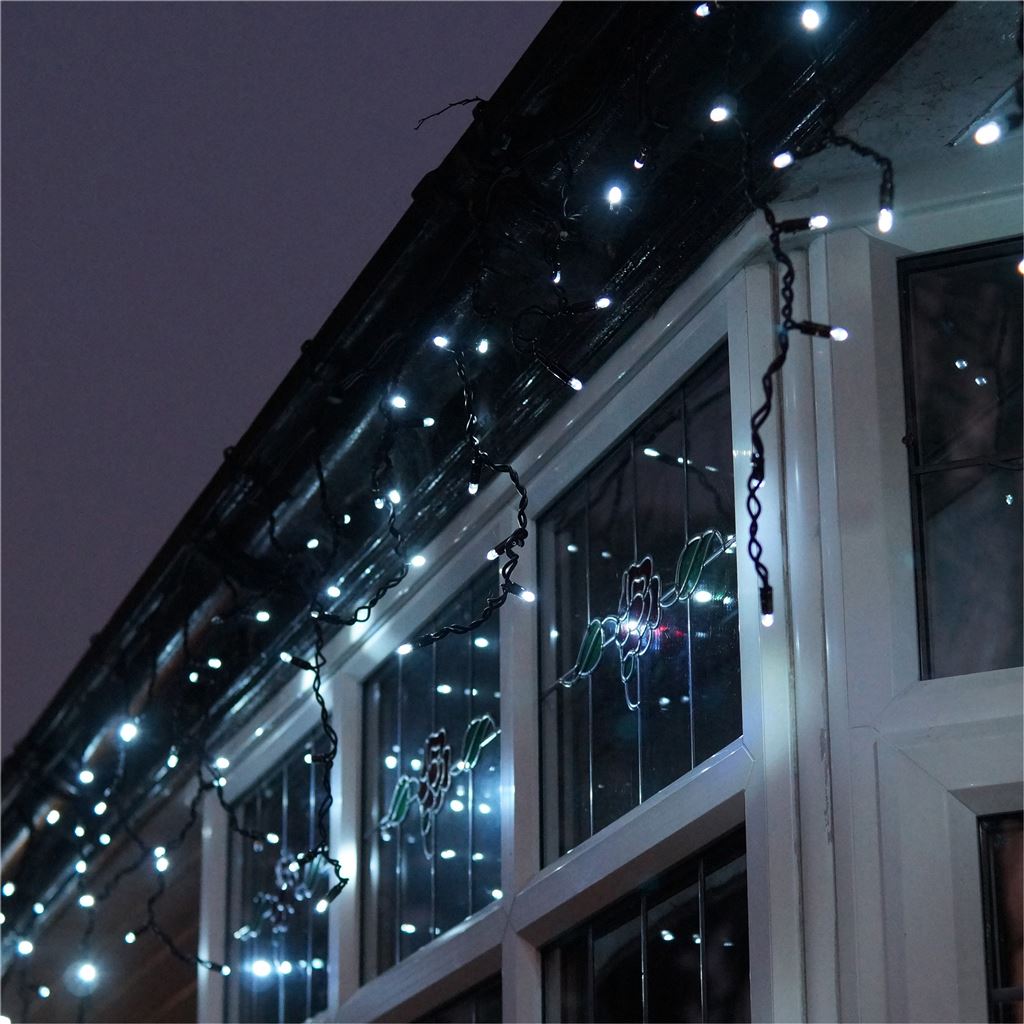 Eagle Connect Icicle Lights Black Rubber With 60/40/20cm Drop