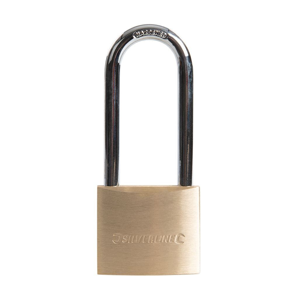 Silverline Brass Padlock Long Shackle - 40mm