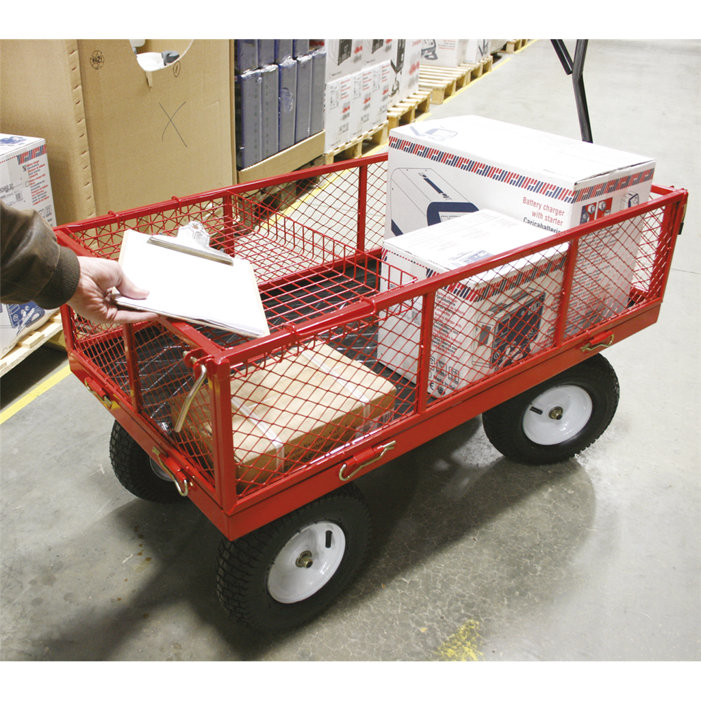 Platform Truck with Sides Pneumatic Tyres 350kg Capacity