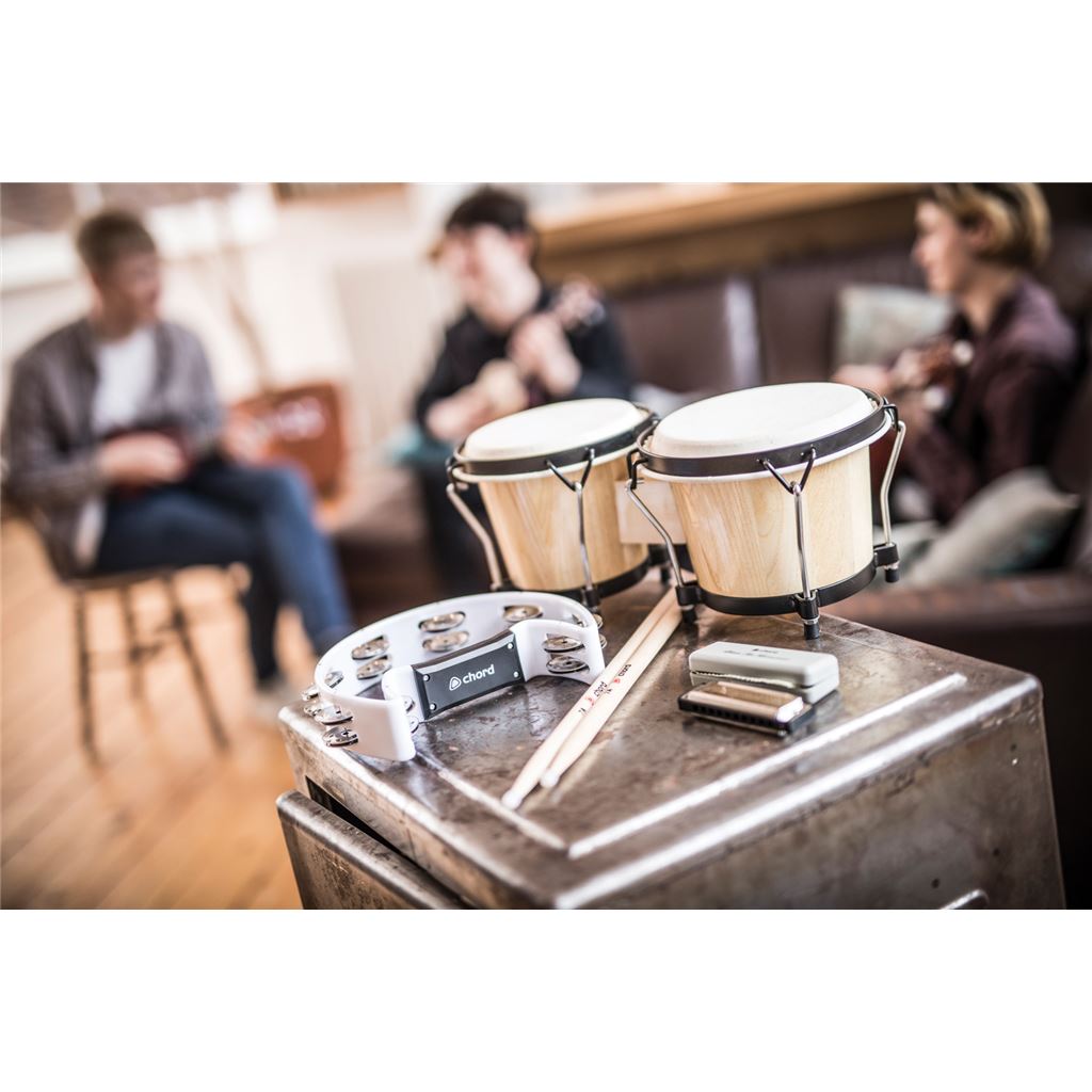 Tambourines - Single D - white - TAMB-SD-WH