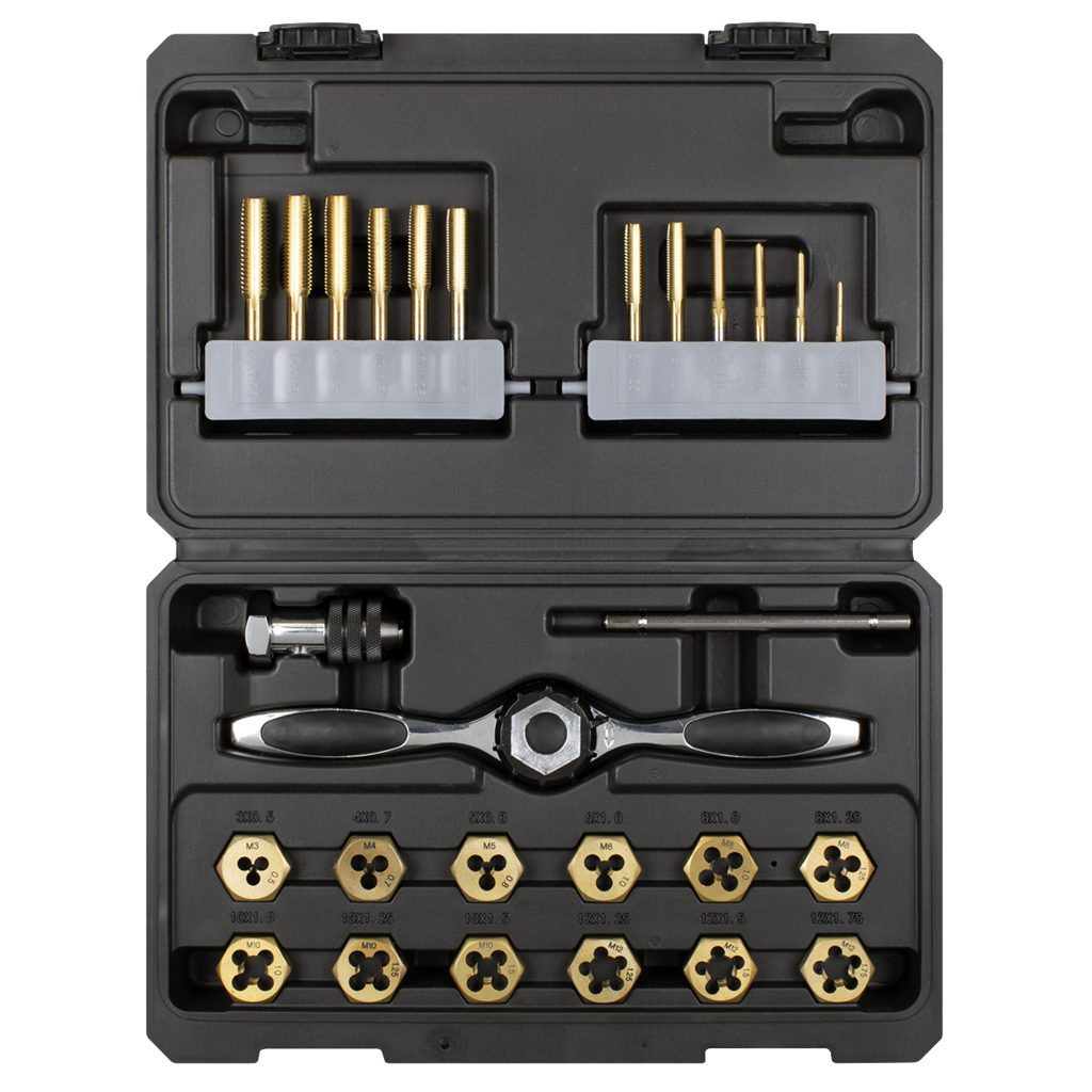 Titanium Coated Hexagonal Tap & Die Set 26pc