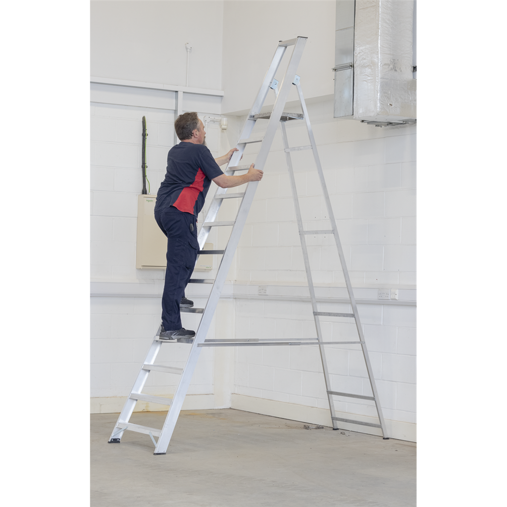 Industrial Step Ladder 12-Tread Aluminium - BS EN 131