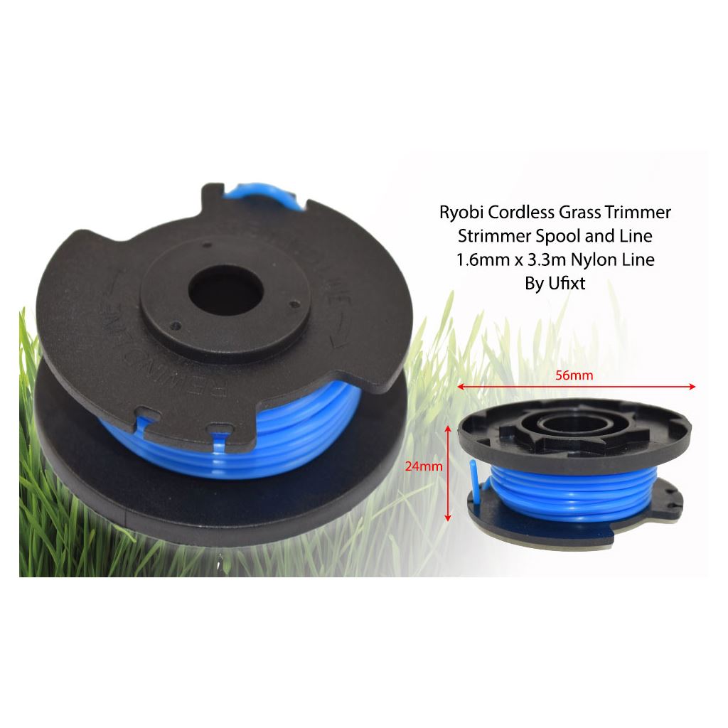 Ryobi Cordless Grass Trimmer Strimmer Spool and Line 1.6mm x 3.3m | Compatible Replacement by Ufixt