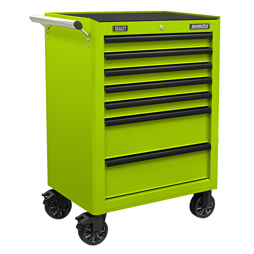 Rollcab 7 Drawer with Ball-Bearing Slides - Green/Black