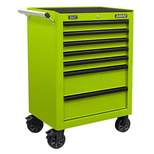 Rollcab 7 Drawer with Ball-Bearing Slides - Green/Black