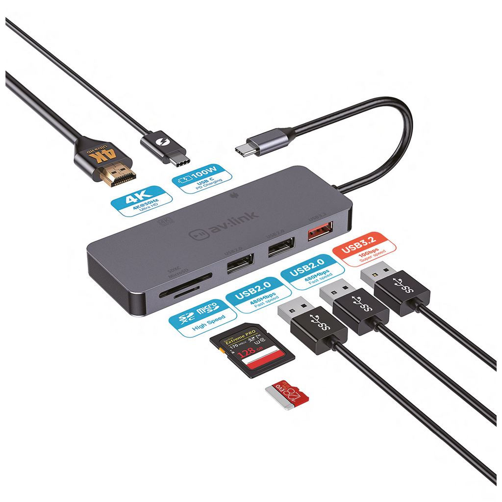 7 port USB3.2 Type-C Multi-Hub