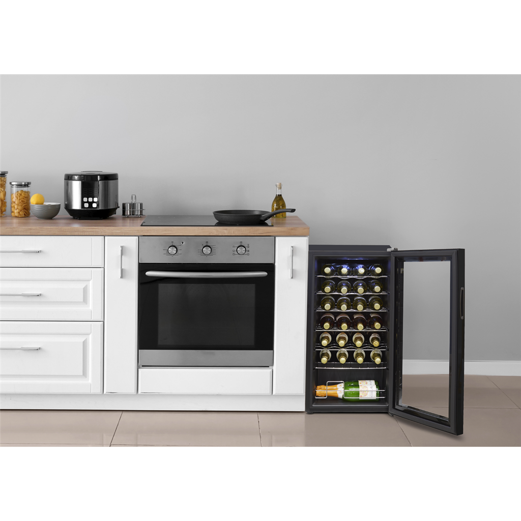 Baridi 28 Bottle Wine Fridge with Digital Touchscreen Controls & LED Light, Black - DH10