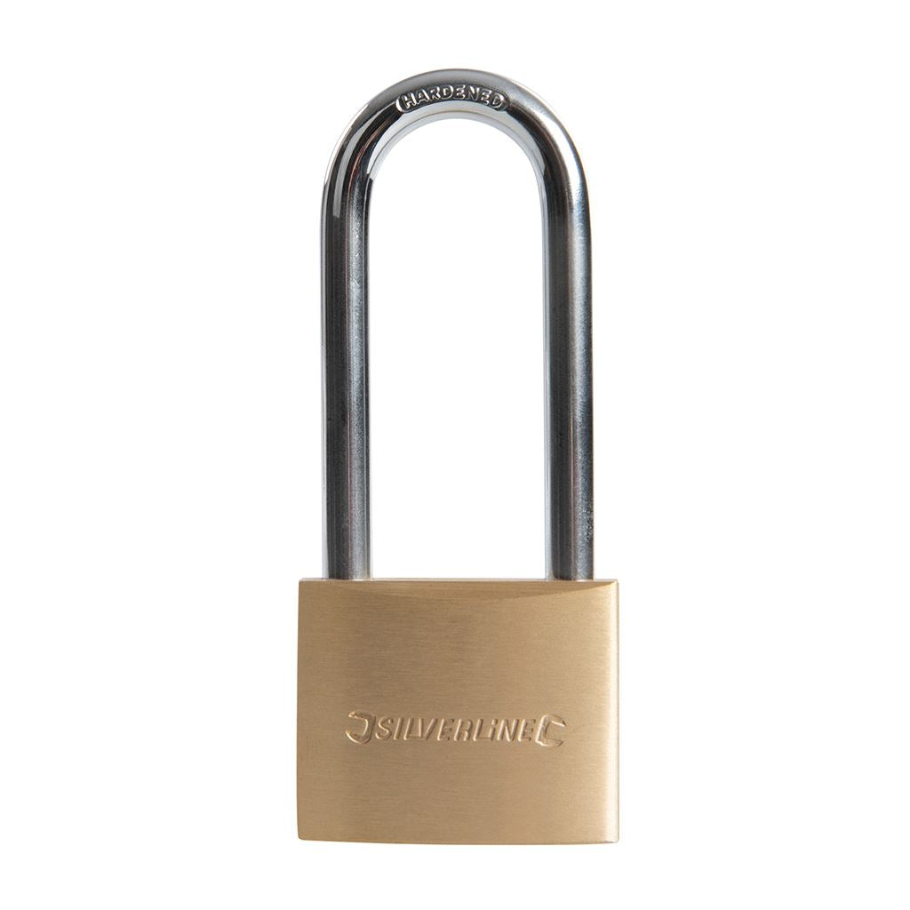 Silverline Brass Padlock Long Shackle - 50mm