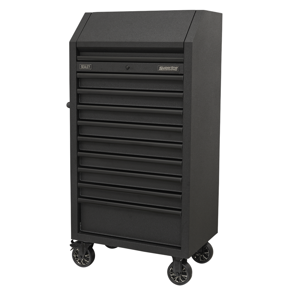 Superline PRO&#174; Black Edition Tower Cabinet with 9 Soft Close Drawers & Power Bar 690mm