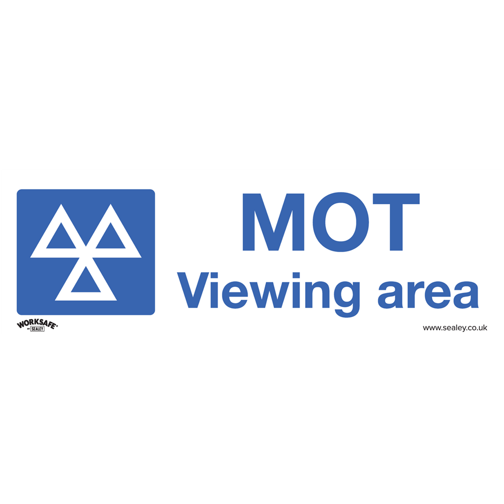 Worksafe&#174; MOT Viewing Area Safety Sign, Self-Adhesive Vinyl - Pack of 10