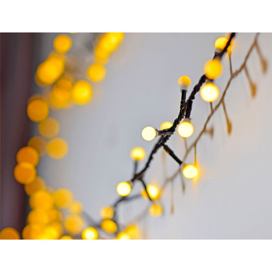 12m Mini Warm White Berry Lights - 10mm WW & Remote