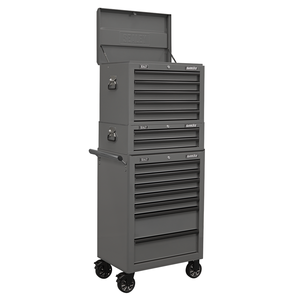 Topchest 5 Drawer with Ball-Bearing Slides - Grey/Black