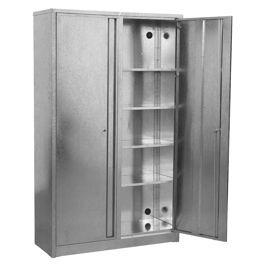 4-Shelf Galvanized Steel Floor Cabinet - Extra-Wide