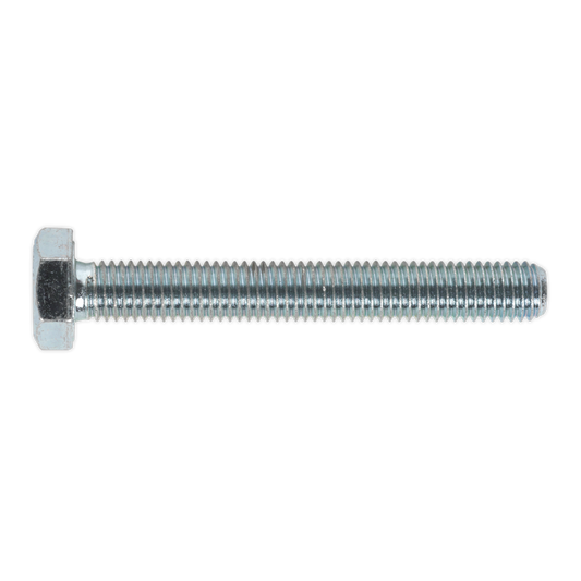 8.8 Zinc Plated HT Setscrew M10 x 75mm, DIN 933 - Pack of 25