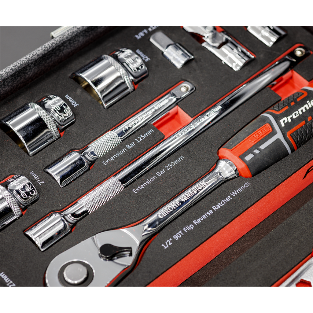 Premier Socket Set with Tool Tray 1/2"Sq Drive 22pc