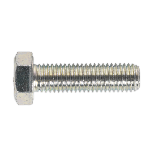 8.8 Zinc Plated HT Setscrew M14 x 50mm, DIN 933 - Pack of 10