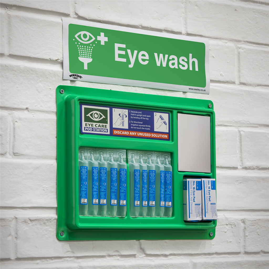 Worksafe&#174; Eye Wash Safety Sign - Self-Adhesive Vinyl