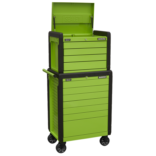 Topchest & Rollcab Combination 11 Drawer Push-To-Open - Green