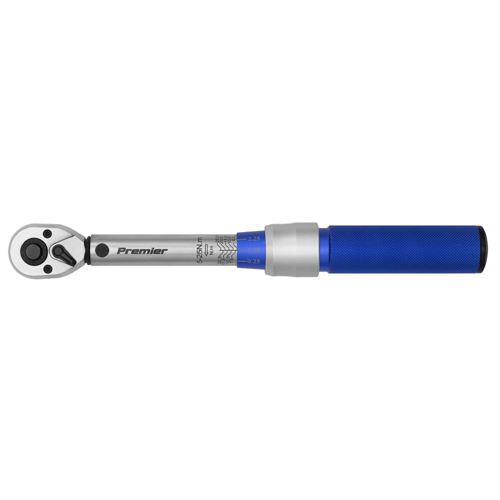 Premier Calibrated Micrometer Torque Wrench 3/8"Sq Drive 5-25Nm