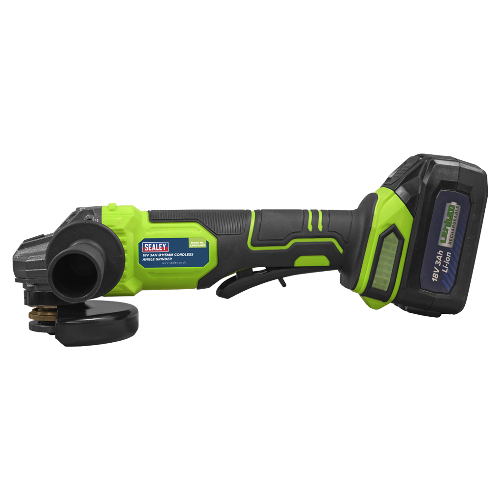 18V 3Ah 115mm Cordless Angle Grinder - Green