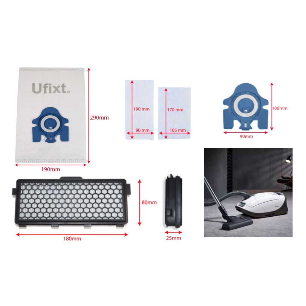 GN Bags To Fit Miele Vacuum Cleaners – 15 Pack + Filters Multipack (Ufixt)